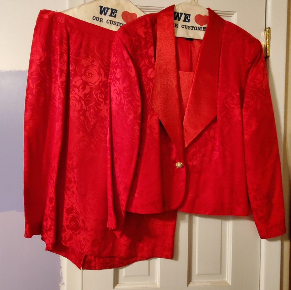 Vintage Two Piece Silk Suit